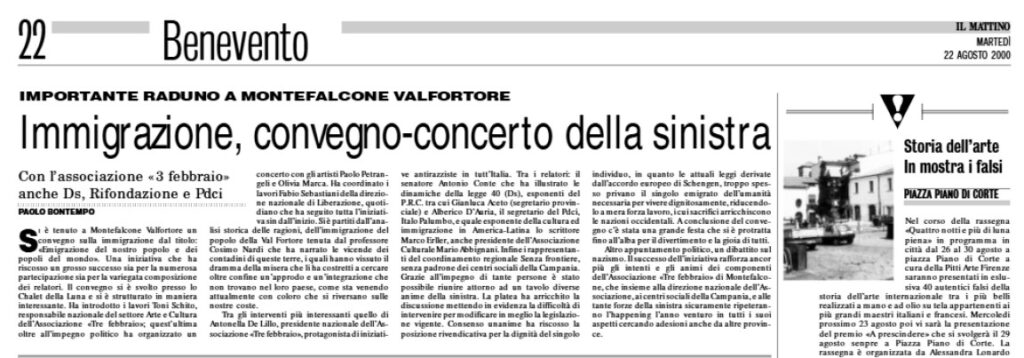 Importante raduno a Montefalcone: Immigrazione, convegno-concerto della sinistra